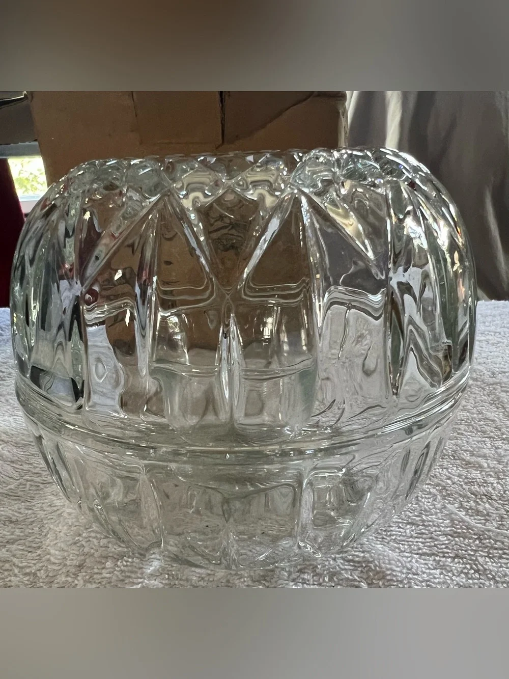 HOMCO 5½” CLEAR glass 3-piece FAIRY LAMP candle+BOX-HOME INT Unused Diamond